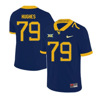 Men's West Virginia Mountaineers NCAA #79 John Hughes Navy Authentic Nike 2019 Stitched College Football Jersey YJ15N61QN